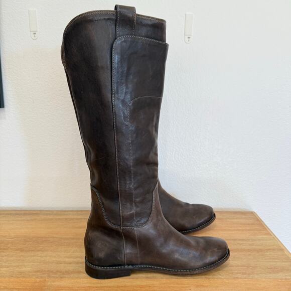 Frye Paige Tall Riding Knee High Boots Women's Brown Leather Size 9 - Picture 13 of 16